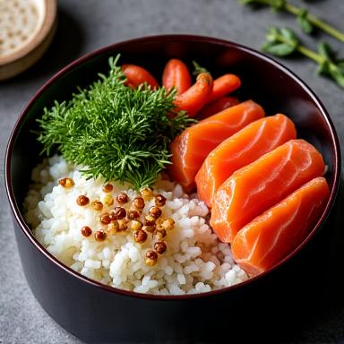 Бенто Сакура с лососем терияки